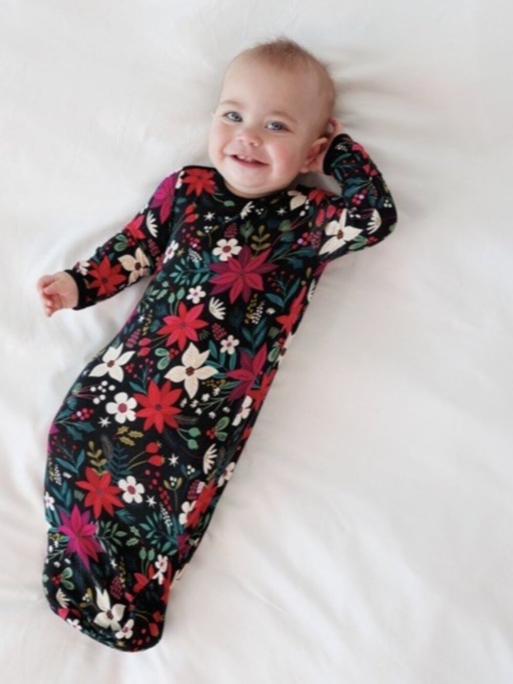 NEW Little Sleepies Long Sleeve Baby Infant Gown Berry Merry Christmas  Bamboo